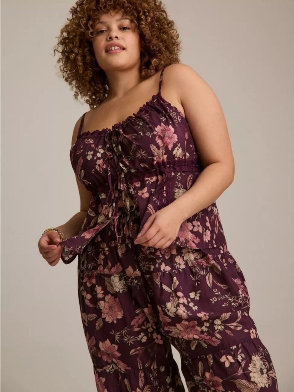 Torrid FESTI Relaxed Balloon Pant – Bibi Floral Potent Purple – Size 1